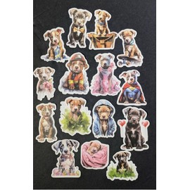 Unbranded Pit Bull Puppy Stickers, Dog Stickers, Laptop, Water Bottle, Pittie, 15pk