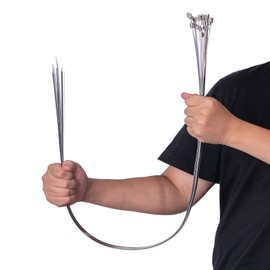 Metal Cable Zip Ties 30PCS 40 Inch Extra Long Heavy Duty 304 Stainless Steel Self-locking Cable Wire Ties with 200 Pounds Tensile Strength, High Temperature Resistance, Rust and Corrosion Resistance