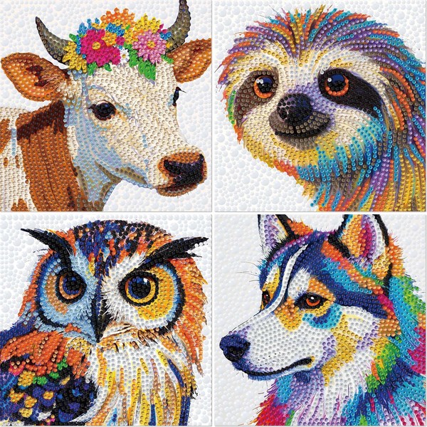 geesfayan 4 Pack Diamond Art Kit for Kids 6 Inch