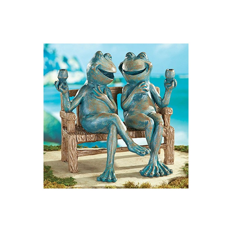 Snoogg Happy Hour Frogs Garden Statue