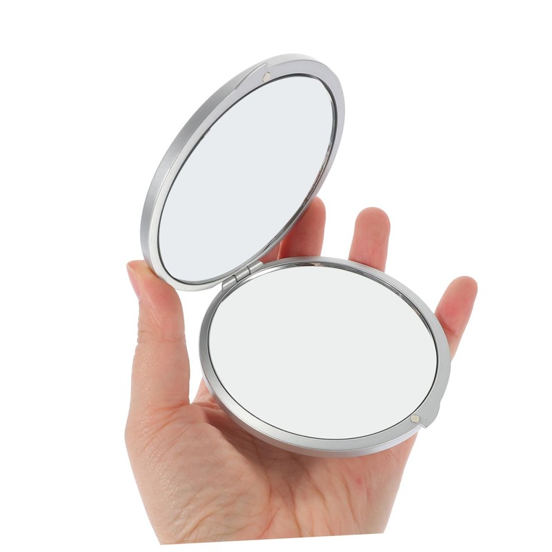 WOFASHPURET ポータブル旅行用ライト付き化粧鏡 5倍拡大鏡 折りたたみデザイン 女性 女の子用 小型ポケットミラー コンパクト ミニ ラウンドミラー