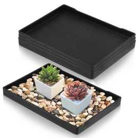 4 Pcs Bonsai Humidity Plant Tray Drip Trays, Plastic Plant Pots Saucers Drainage Trays Square Plants Water Catcher Tray for Indoors Outdoors Cactus Succulents Tree to Drain & Decorate (8.2" x 6.2")