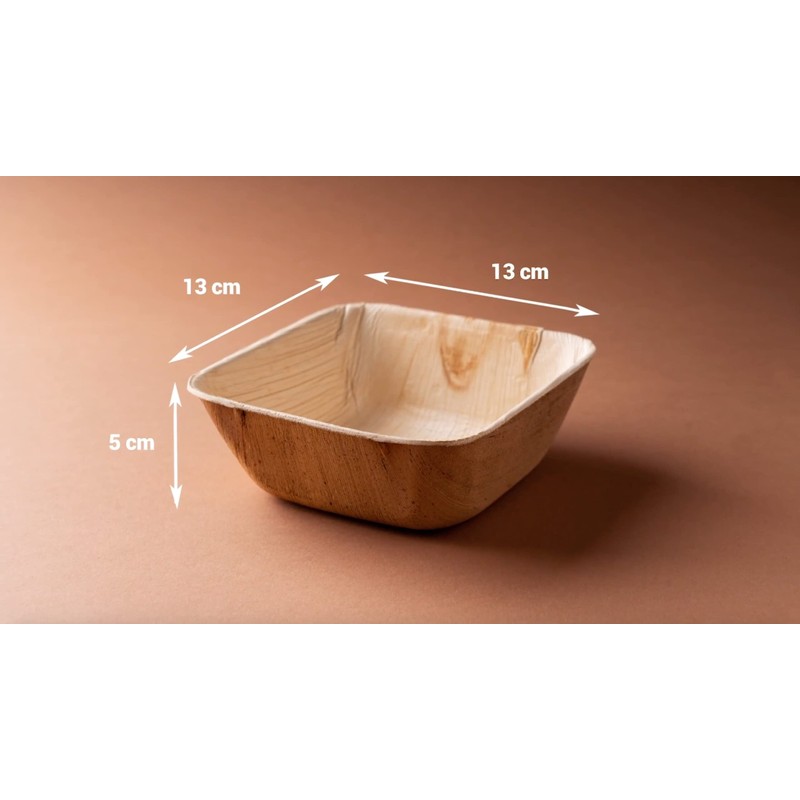 FOOGO Green 25 Disposable Palm Leaf Bowls, 5.5" (13cm) 19.4oz