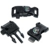 Black 5/8 Inch Compass Buckle with Flint Scraper, Fire Starter,