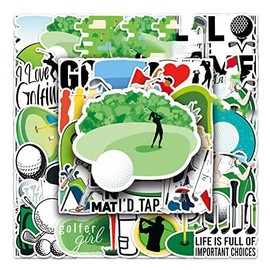 Golf Stickers 50 Pcs Vinyl Sports Stickers for Laptop Water Bottle Luggage Cars Bike Motorcycle Skateboard Phone Bumper Computer Guitar,Waterproof Trendy Golf Stickers Decals for Teens Adults Boys