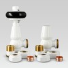 VANCOCO Traditional Angled Brass Thermostatic Radiator Valve 15mm 1/2'' Handwheel