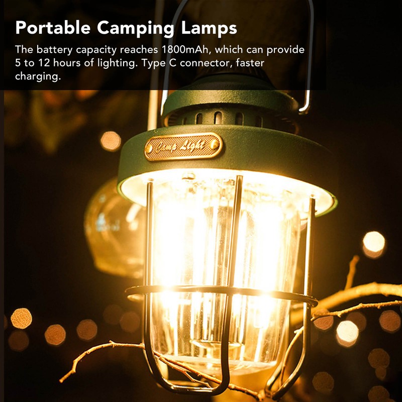 Camping Lantern Retro USB Charging 3 Light Modes IPX4 Waterproof