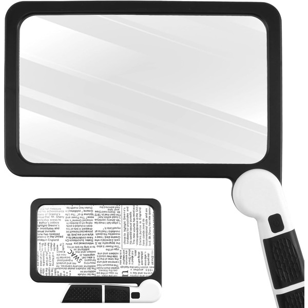 5X Magnifying Glass with Light, Lightweight Full Page Reading Magnifying