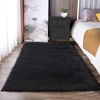 Latepis Black Fluffy Rug Small Fur Rug 3x4 Area Rug