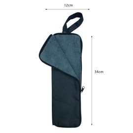 LEISURE CLUB Folding Umbrella Cover, Folding Umbrella Case, Super Absorbent, Quick Drying, Umbrella Storage Bag, Portable, Convenient, Washable, Multi-Purpose, For Rainy Day, Rainy Season, Commuting To Work Or School (13.4 x 4.7 inches (34 x 12 cm), Blac