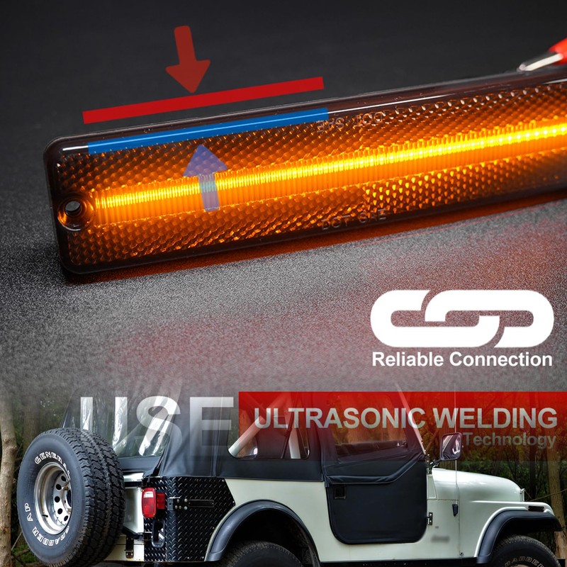 NSLUMO Amber Led Side Marker Lights Replacement for 1972-1986 J'eep