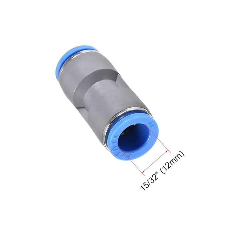 TA-VIGOR 12mm Straight Push Connectors, Pneumatic Connectors PE Tube Quick