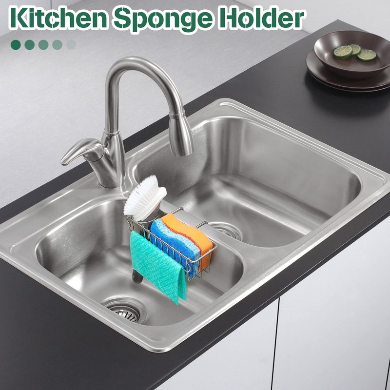 Kitchen Sponge Holder Stainless Steel Hanging Sink Caddy 3 in
