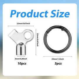 10pcs Radiator Bleed Valve Keys, Zinc Alloy Radiator Keys with 5pcs Keychains Radiator Bleeding Air Valve Key Wrench Hot Water Radiator Bleeder Plumbin Accessories for Venting Old Domestic Radiators