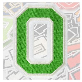 AXEN 3.1inch Iron On Numbers Patches, Embroidered Numbers Patches Letterman Applique for Clothes, Jacket, Dress, Hat, DIY Accessories, Green 0