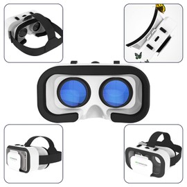 VR Brille für Handy, 3D Virtual Reality Headset kompatibel 4,7-6,5 Zoll, HD VR 3D Glasses für Phone - Rot