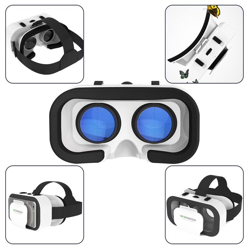 VR Brille für Handy, 3D Virtual Reality Headset kompatibel 4,7-6,5