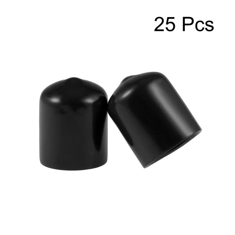 uxcell 25pcs Rubber End Caps 19mm(3/4") ID Vinyl Round End
