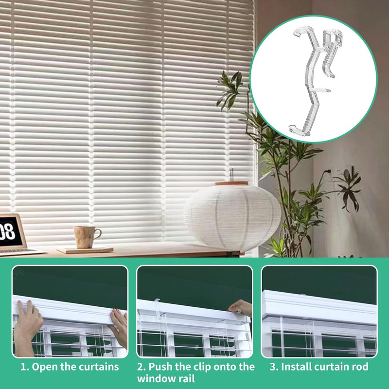 10 Pcs Valance Clips 2.5'' Window Blinds Hidden Clip Clear
