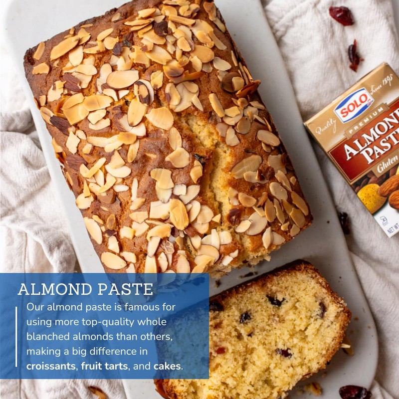SOLO Almond Paste, 8oz (Pack of 12) | Gluten-Free, Kosher