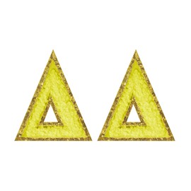 2PCS Delta Iron on Greek Letter Patches Glitter Gold Yellow Chenille Greek Letters Sorority Gifts Greek Letter Patches for Clothing Hats Shirts Repairing Jeans Bags Craft