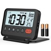 MeesMeek Digital Travel Alarm Clock, Black, 3.54 inch LCD Display,