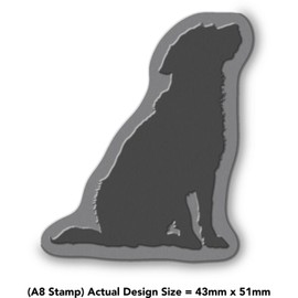 'Silhouette of Dog Sitting' Rubber Stamp - Unmounted Design for Crafting & Scrapbooking, A8 (RS00054622)