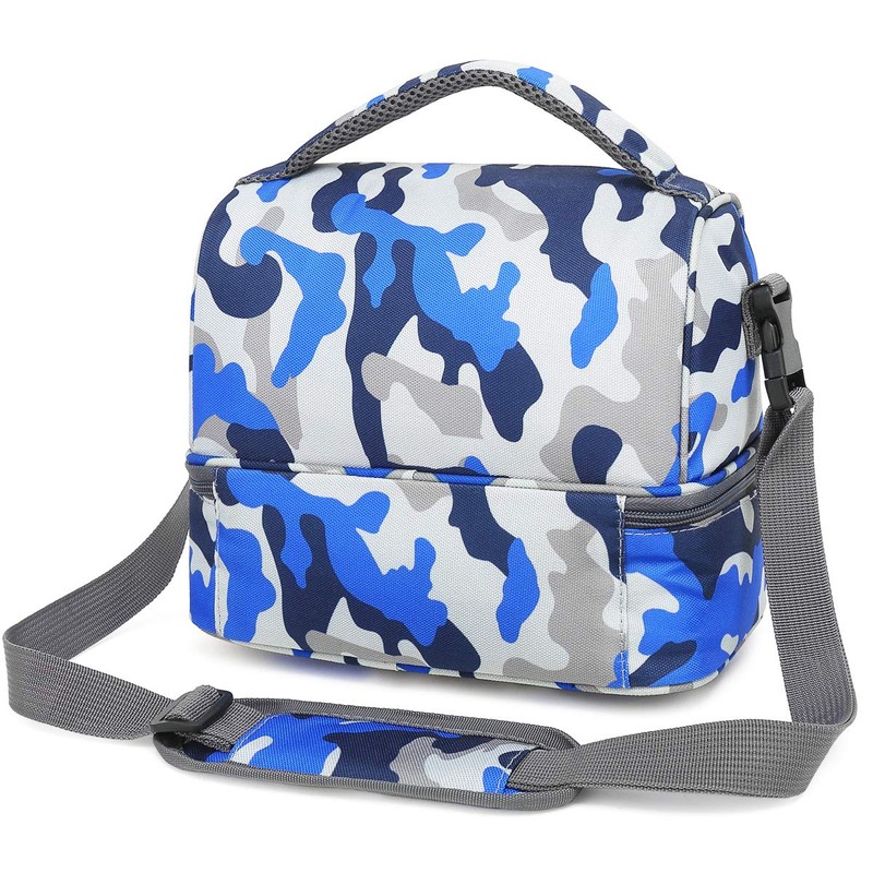 FlowFly Kids Double Decker Cooler Insulated Lunch Bag Large Tote