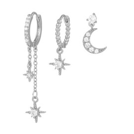 Silver Plated Earring Sets for Women Dainty Stud Huggie Hoop Earrings for Multiple Piercing Hypoallergenic Small Hoop Dangle Earrings Cartilage Earring Set