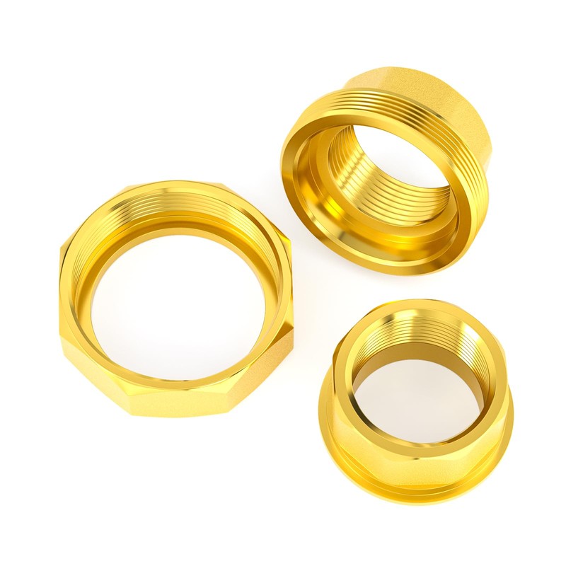 GASHER Brass Pipe Fitting, Brass Union 3/4" Female Pipe Fitting,