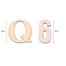 HZLHZYY 72 Pieces 4" Wood Alphabet Letters Unfinished Wooden Numbers Craft Letters Large Natural Wood Letters Paintable Home Wall Decor ABC Letters for Letter Board/Wall Decor/DIY/Painted