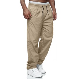 Comdecevis Mens Baggy Cargo Joggers Relaxed Fit Sweatpants Comfort Casual Chino Pants Dark Khaki L