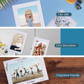 Somime 10 Pack White Picture Mat Set,16x20 Precut Mat for 11x14 Photos, White Core Bevel Cut Acid Free 16x20 Photo Mat with Mat Boards and Clear Bags for Prints, Paints, Frames