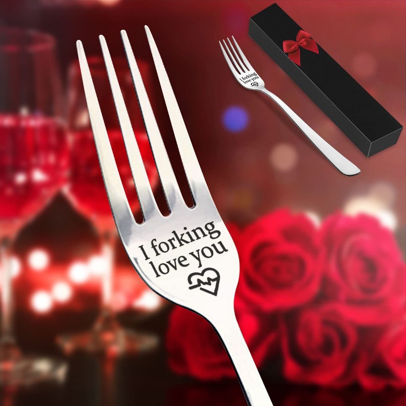 Shining She Engraved Fork, I Forking Love You, Stainless Steel