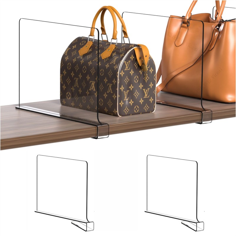 Clear Acrylic Shelf Dividers for Closet Organization - 2 Pack