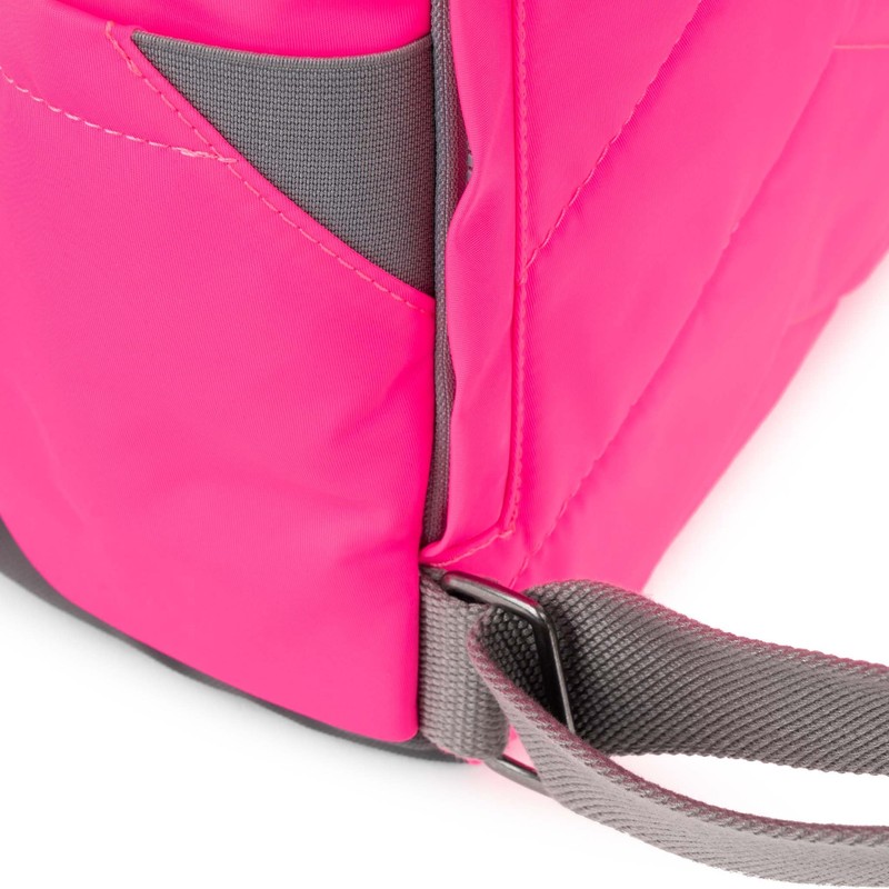ROKA London Canfield B Small Sustainable Nylon Backpack (Neon Pink)