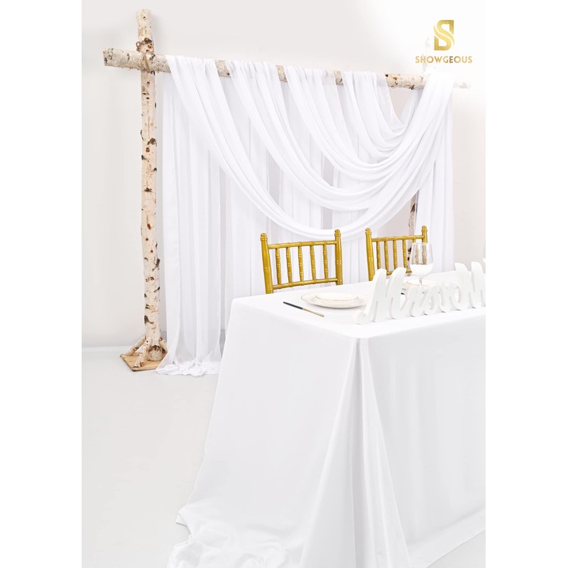 Showgeous Wedding Arch Draping Fabric 1 Panel 28" x20Ft Cream