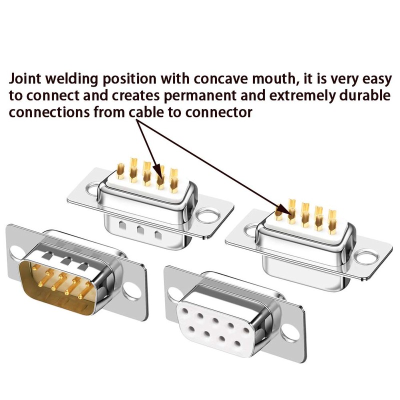 ANMBEST DB9 Solder Connector, 9PIN RS232 Terminal Adapter Breakout Board