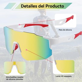 CXJYSD Gafas De Sol Deportivas Para Hombre Y Mujer,Gafas Deportivas Con Espejo Para Ciclismo, Protección Uv400,Bicicleta De Carretera,Senderismo Y Correr (Blanco amarillo)