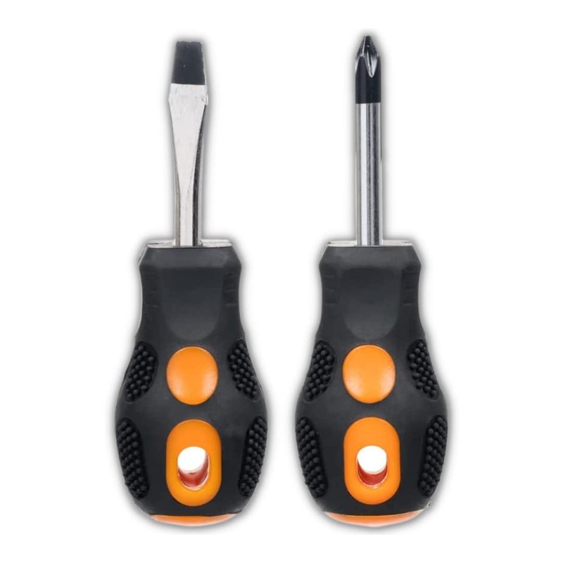 Invero Set of 2 Handy Short Compact Screwdriver Set -