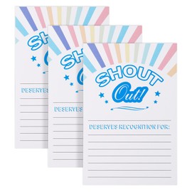 50pcs Shout Out Cards, Funny Encouragement Cards for Employees Teachers Staff Coworkers Kudos Appreciation And Recognition Reward Gifts Simple Design for Home Office School Team Building