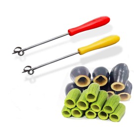 2 pcs Zucchini Squash Cucumber Corer Vegetable Corers Drill Stainless Steel Core Remover Coring Tool Kitchen Stuffed Vegetables Veggies Seed Remover Tools Remove Seeds Eggplant 10" Long Gadgets