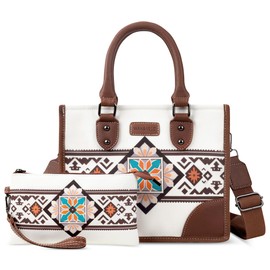 DEEVORCA Womens Handbags Vintage Tote Bag Printed Designs Removable Shoulder Straps Top Handle Two Sets Handle Bag Casual Travel Dating Shopping Tote Satchel Canvas Beige A