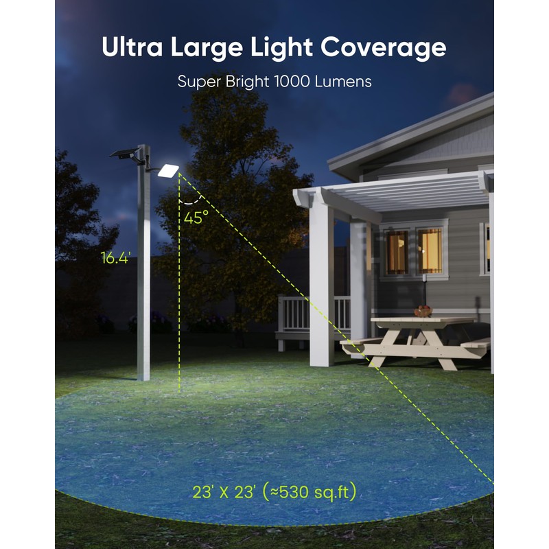 JACKYLED Solar Lights Outdoor 299 LED 1000 Lumens Bright Solar