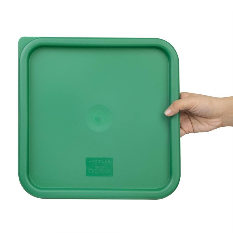 Hygiplas Square Green Lid to fit - 10/15Ltr