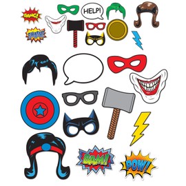 Beistle 24Piece Hero Photo Fun Signs, 6.75" - 10", , Multicolored