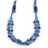 Avalaya Long Multistrand Glass and Semiprecious Stone Necklace In Blue/