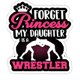 eden tee Girls Wrestling My Daughter is a Wrestler- 4x3 Vinyl Stickers, Laptop Decal, Water Bottle Sticker (Set of 3)