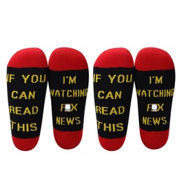 LEVLO F News TV Fans Inspired Gift If You Can Read This Cotton Socks Mother's Day Graduation Teacher Christmas Gifts (2 Pairs/Set-3)