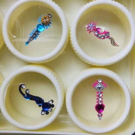 20 Bindi Box Long Multicolored Crystal Bindis Bridal face Jewels Forehead Tika